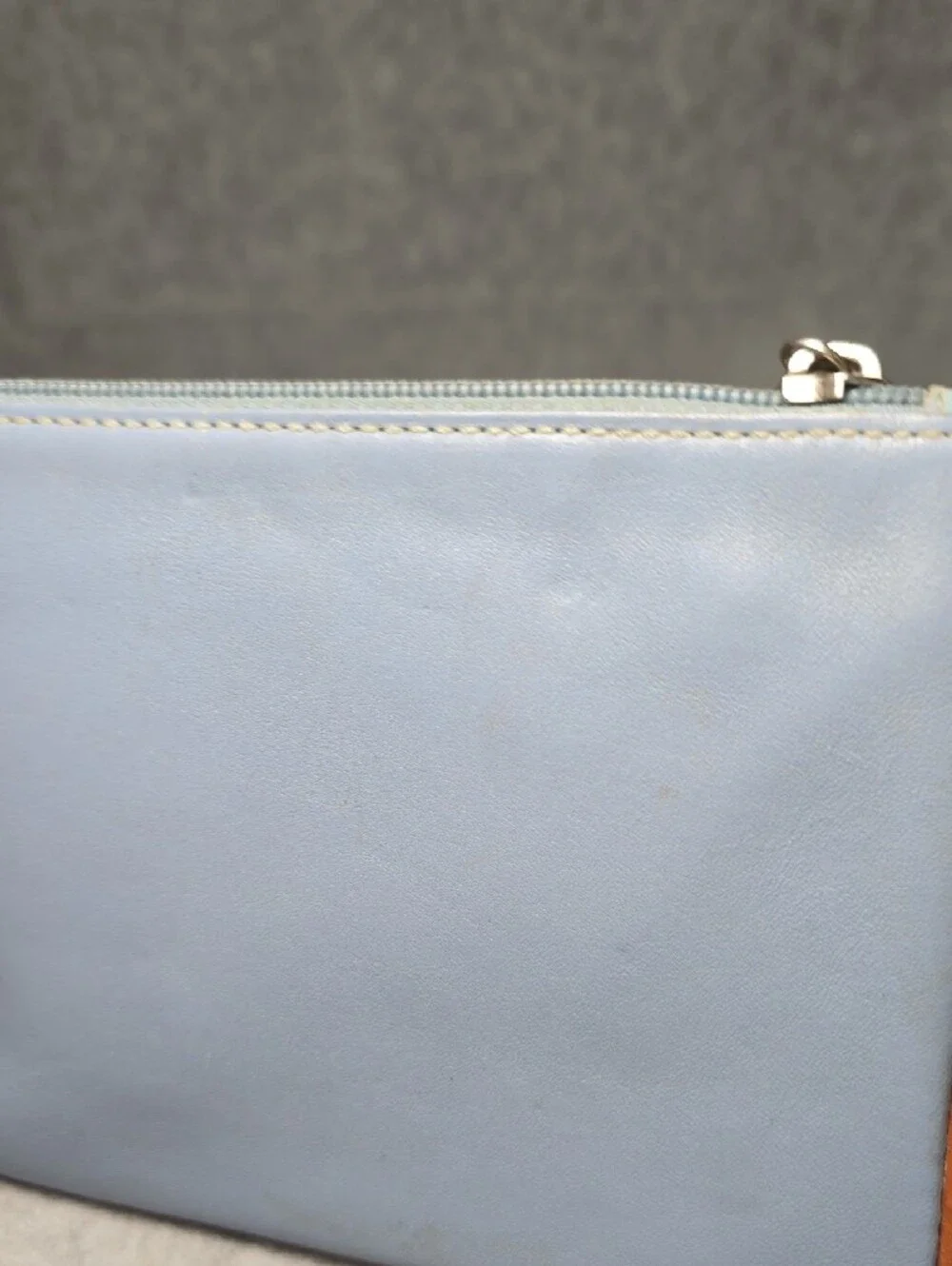 Coach Vintage Hamptons Light Blue and Tan Leather Wristlet